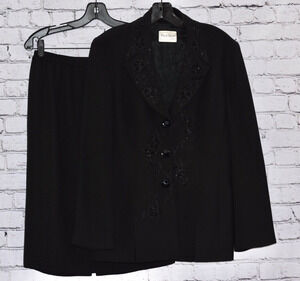 FRANK USHER Couture Evening Special Occasion Skirt Jacket 2pc Suit Size 8